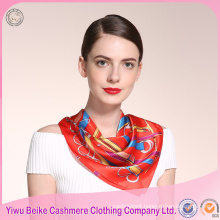 China wholesale red digital print women silk scarf for promotion